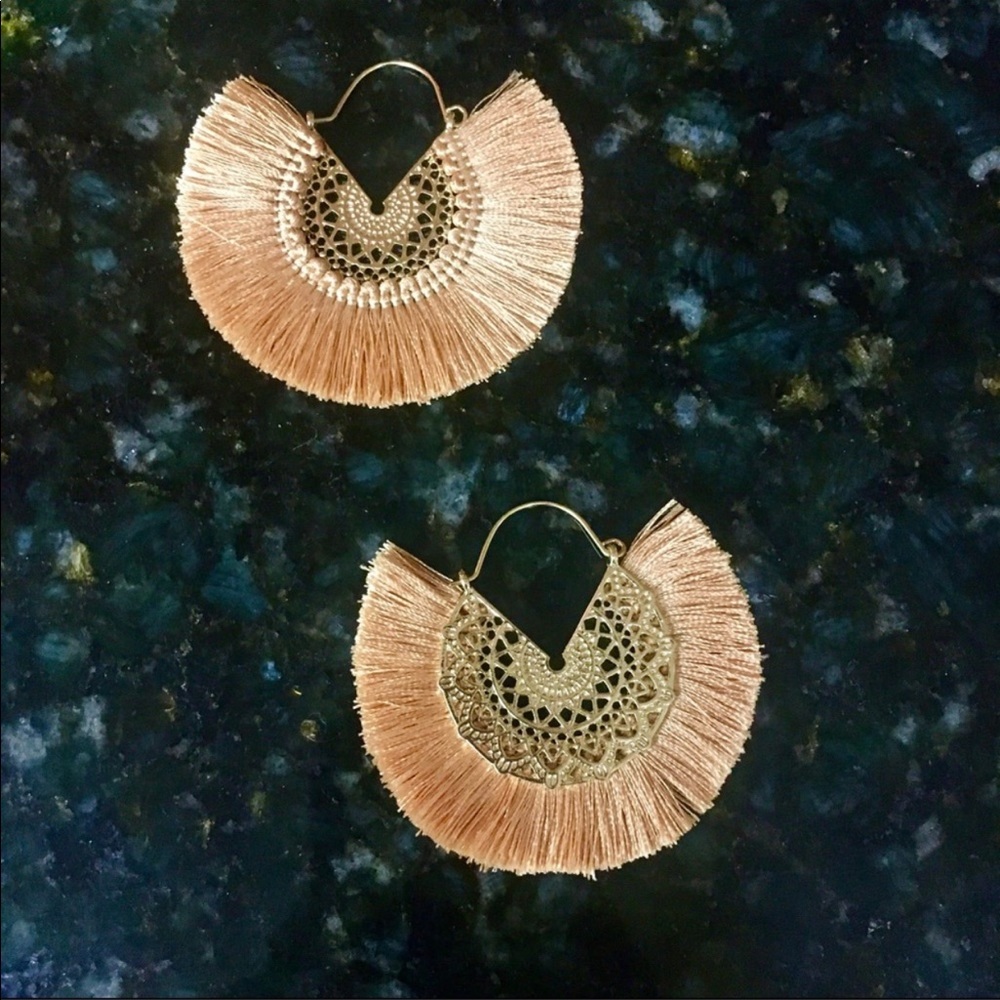 Anthropologie Ochre Amelia Filigree Silk Earrings - Picture 4 of 4